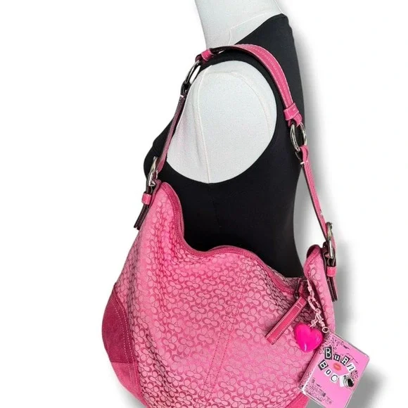 Coach Y2K 2004 Pink Mini C Signature Soho Hobo Shoulder Bag Barbiecore Preppy - Picture 3 of 8